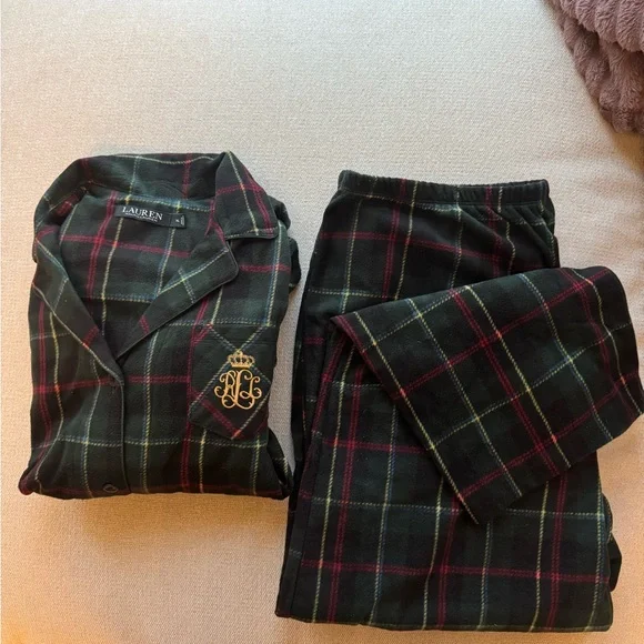 Lauren Ralph Lauren Women’s Plaid Pajama Set - Black, Red, and Green, XL - NWOT - Picture 1 of 4